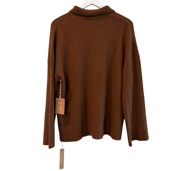 Reformation Fantino Cashmere Collared Cardigan Cinnamon - Picture 8 of 14